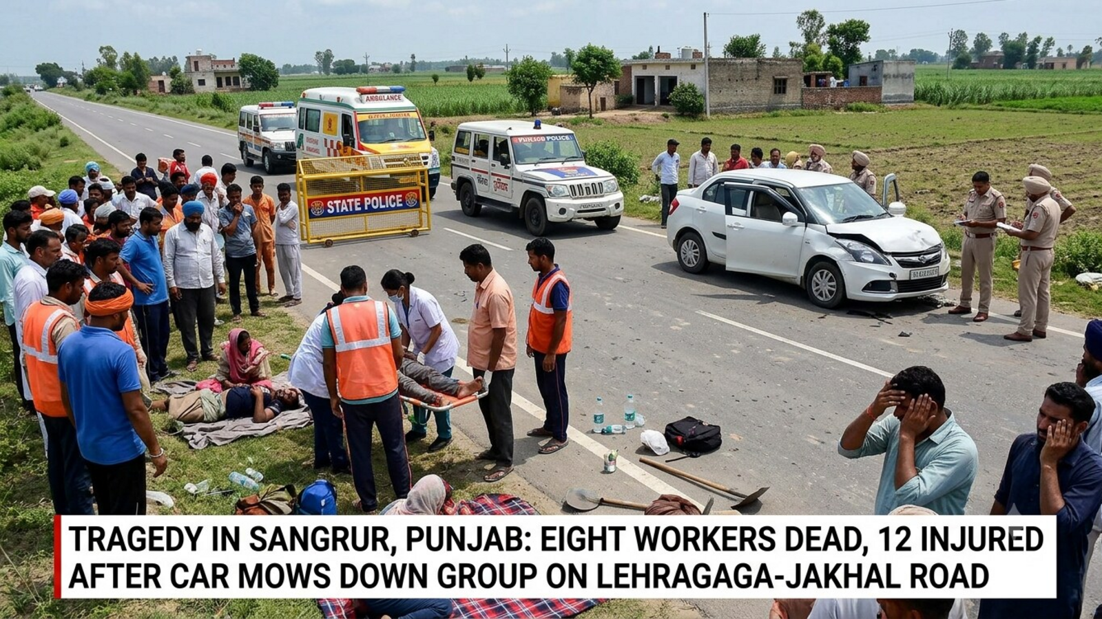 Eight dead, 12 injured as car runs over workers in Punjab's Sangrur: What led to the accident? Details — Mint India