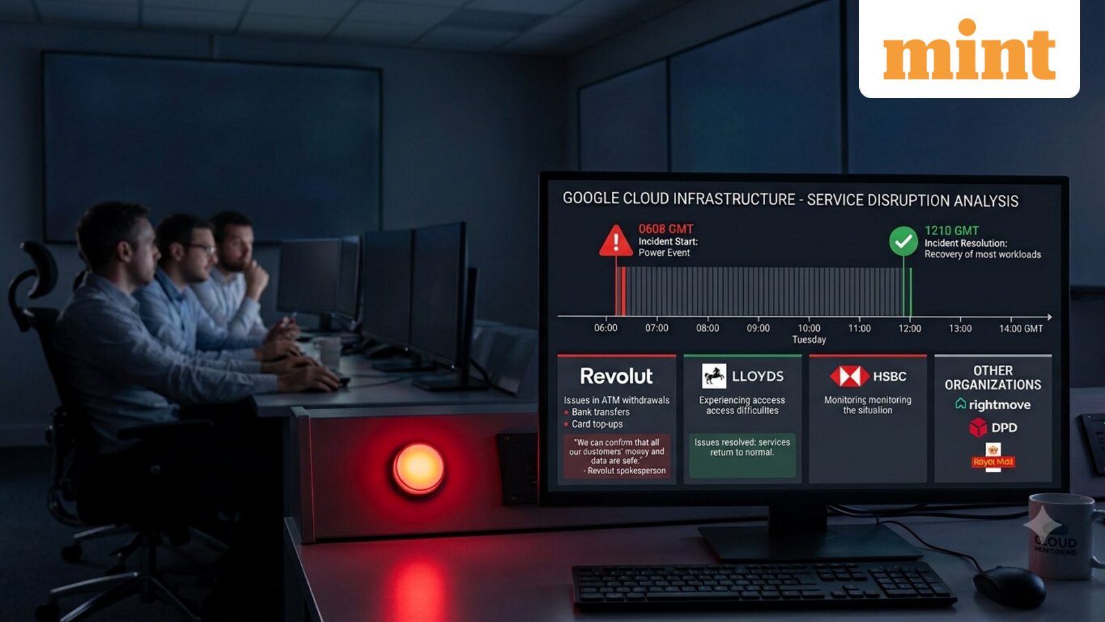 Google Cloud services recover after London data centre power outage disrupts Revolut, Lloyds and HSBC — Mint India, Mumbai Technology news