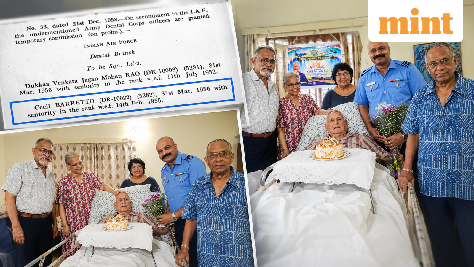 Who is former Wing Commander Cecil Barretto? IAF celebrates 104th birthday of veteran who served in WWII, Kashmir War — Mint India
